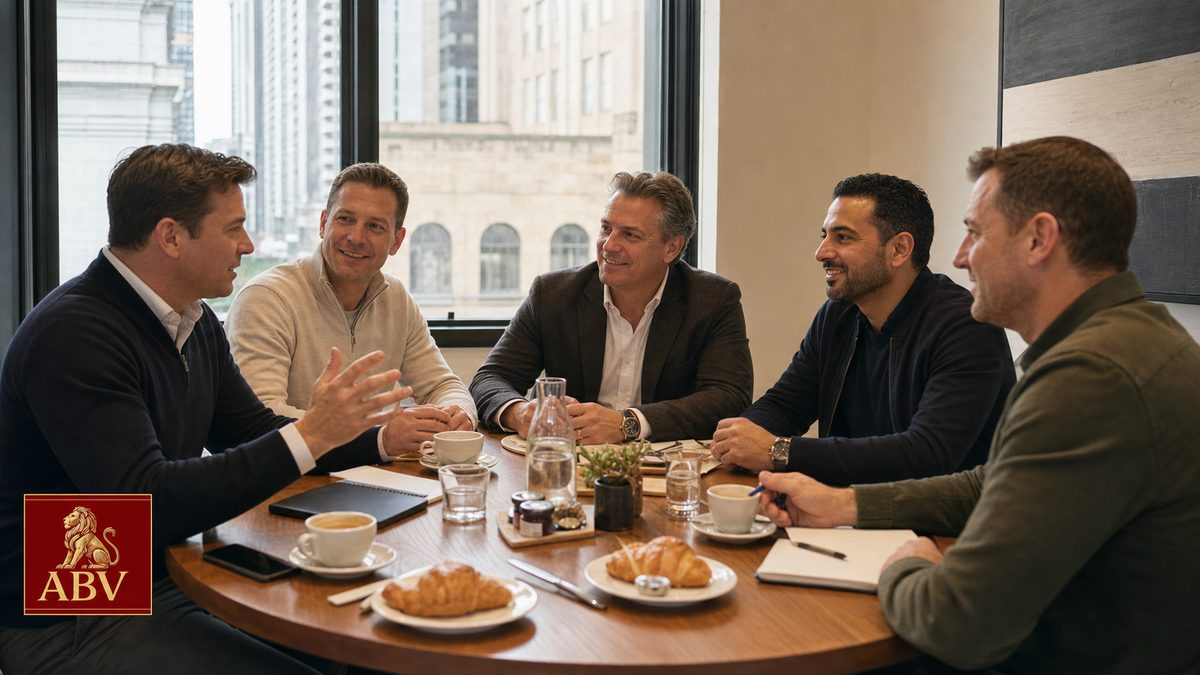 ABV members over coffee at a weekly meetup